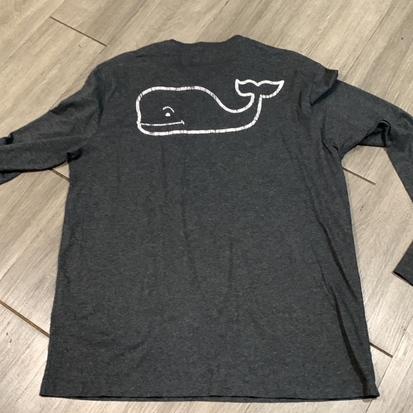 Vineyard Vines Gray Crew Neck Long Sleeve T-Shirt     size L 100% Cotton - Picture 7 of 10